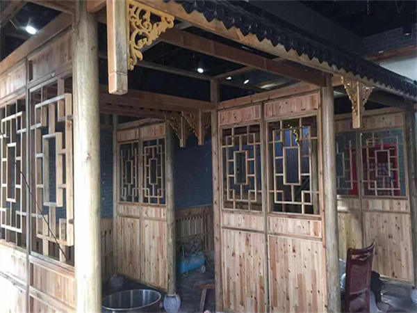 北京防腐木门头 门楼制作9