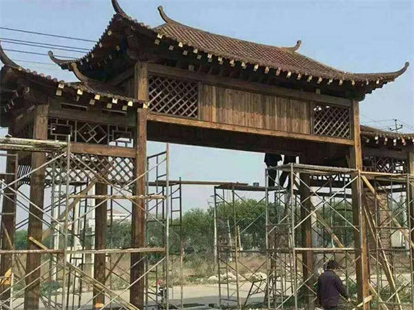 北京防腐木门楼 廊架 长廊11