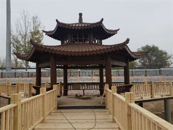 北京防腐木凉亭 古建亭子建造5