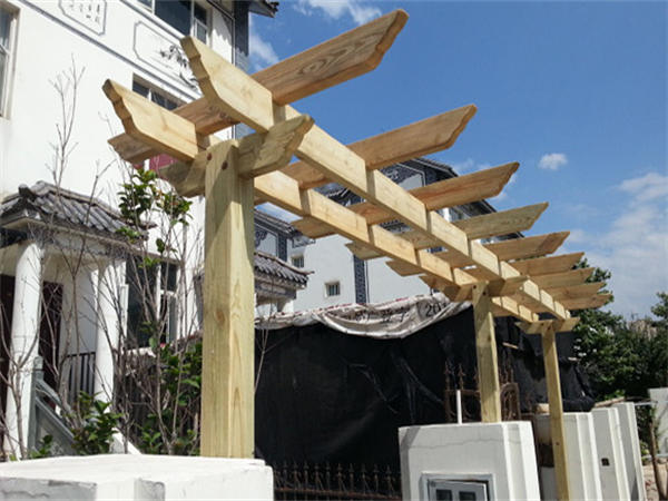 北京防腐木花架4